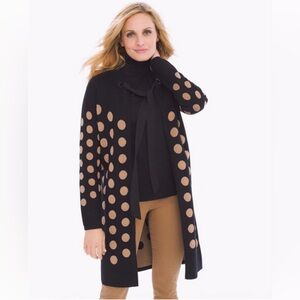 Chico's Polka Dot Millie Cardigan Sweater Jacket